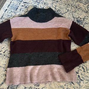 Express mock neck striped sweater
